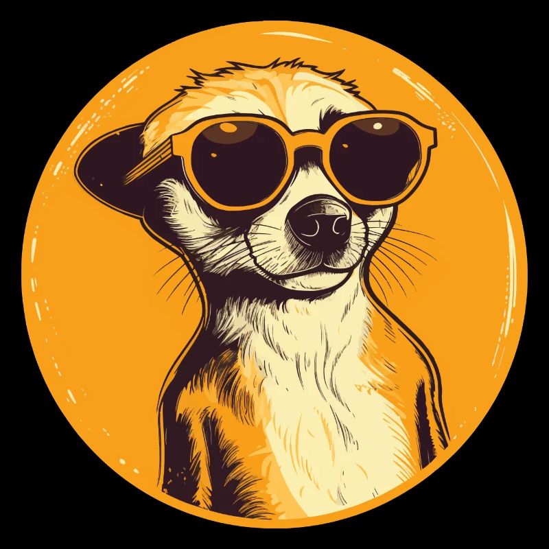 Meerkat with sunglasses, Suricate, Suntight
