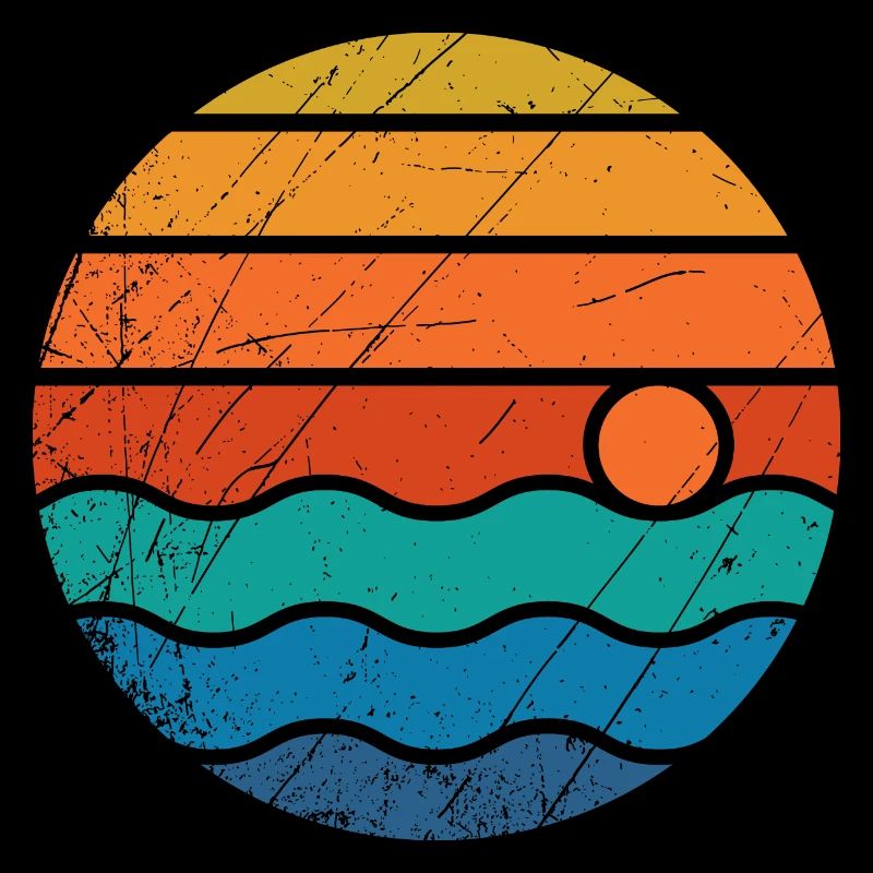 Coucher de soleil eau vagues cadeau été