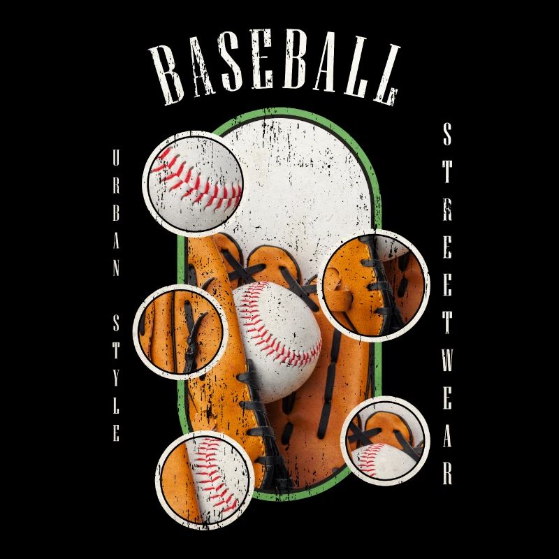 Baseball Ball Handschuh Schläger Vintage Retro