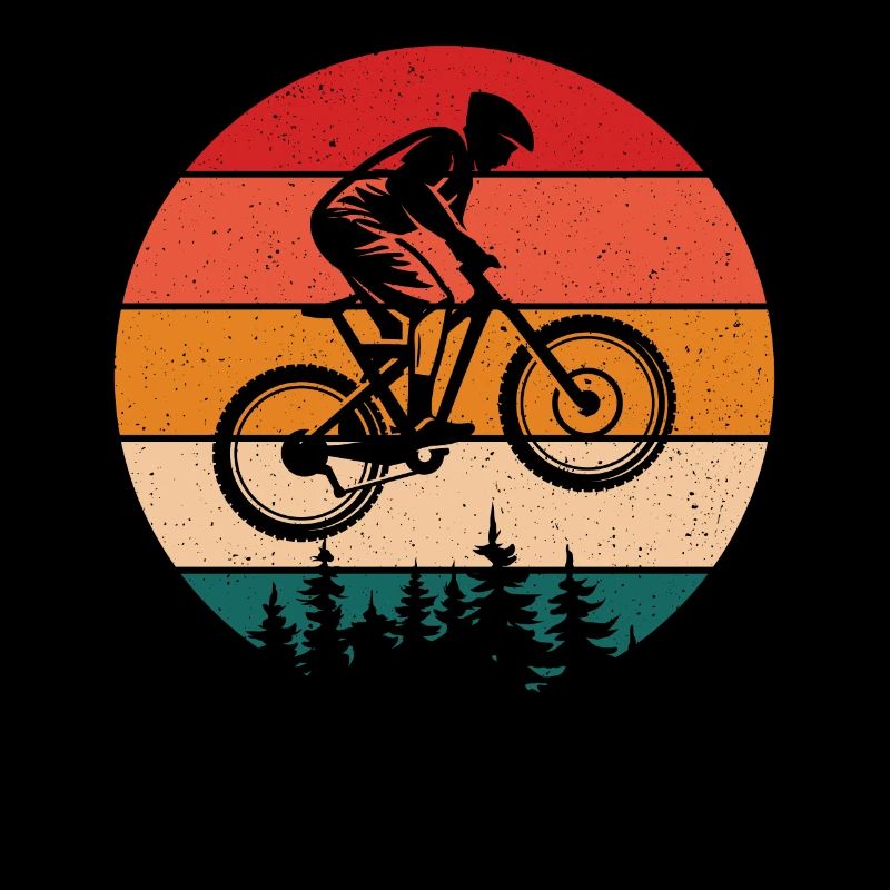 Retro Mountain Biker Uphill