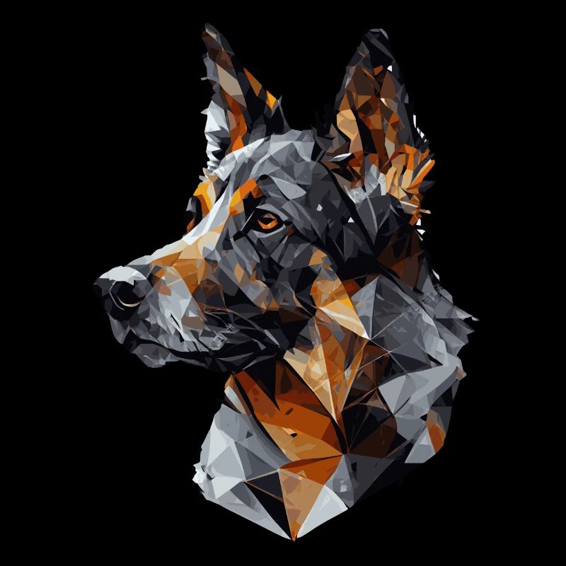 Geometric German Shepherd Ped Dog Abstract Polygon