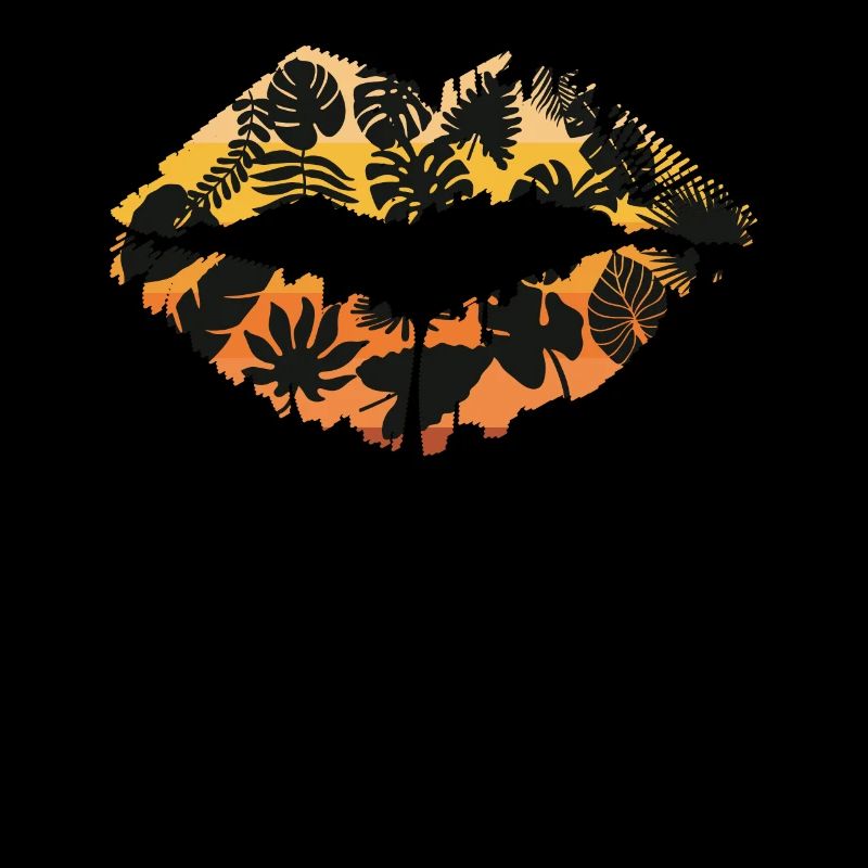 Summer Vacation Tropical Leaves Beach Lips