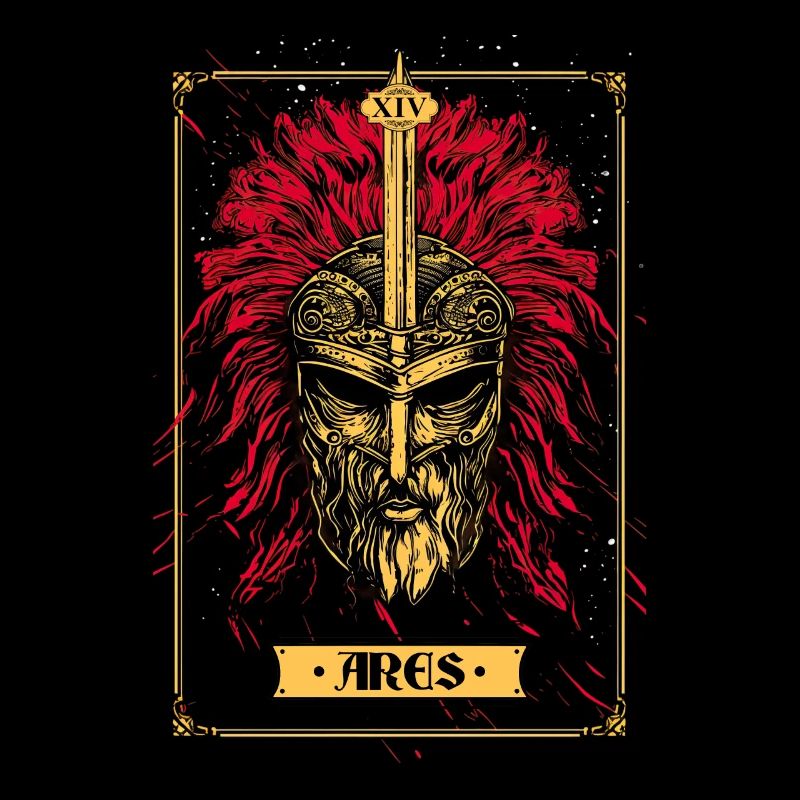 Ares Greek God Mythical Pantheon Tarot Card
