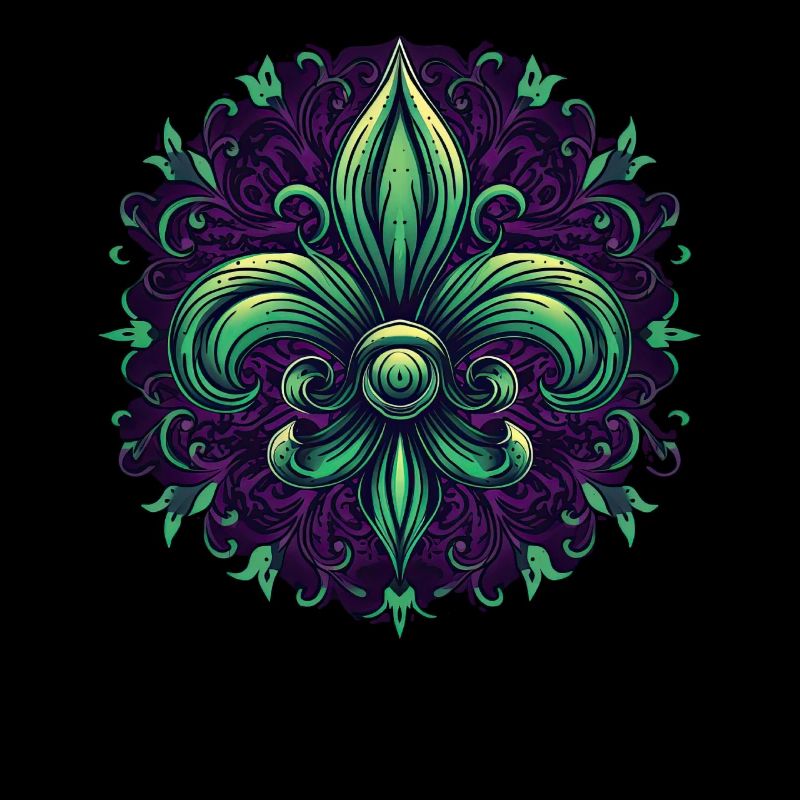 Artistic Fleur De Lis Carnival Mardi Gras