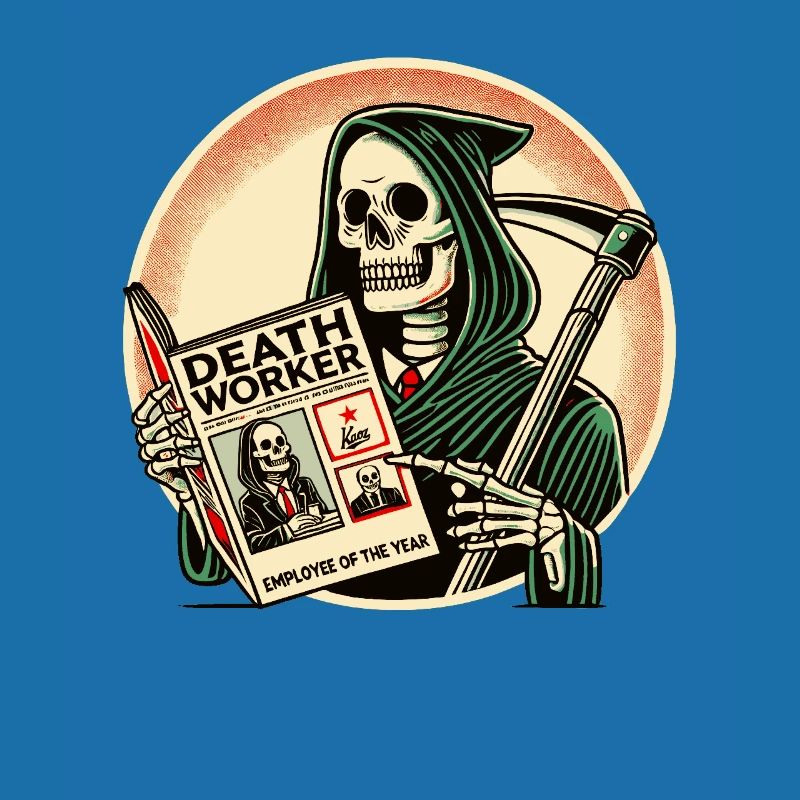 Sensenmann liest Death Worker Magazin