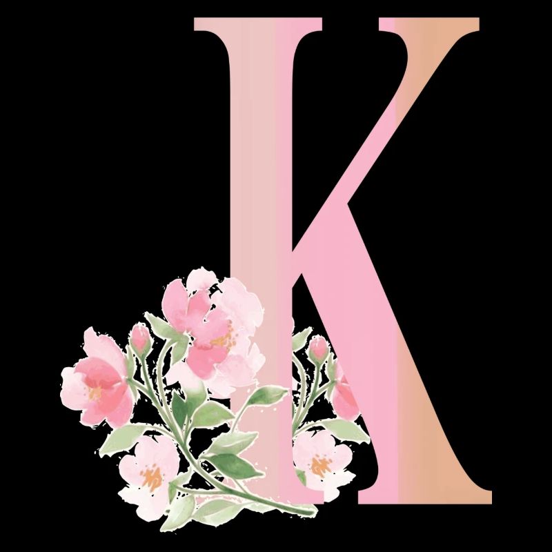 Lettre K avec des fleurs