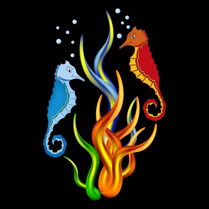 Seepferdchen mit Algen