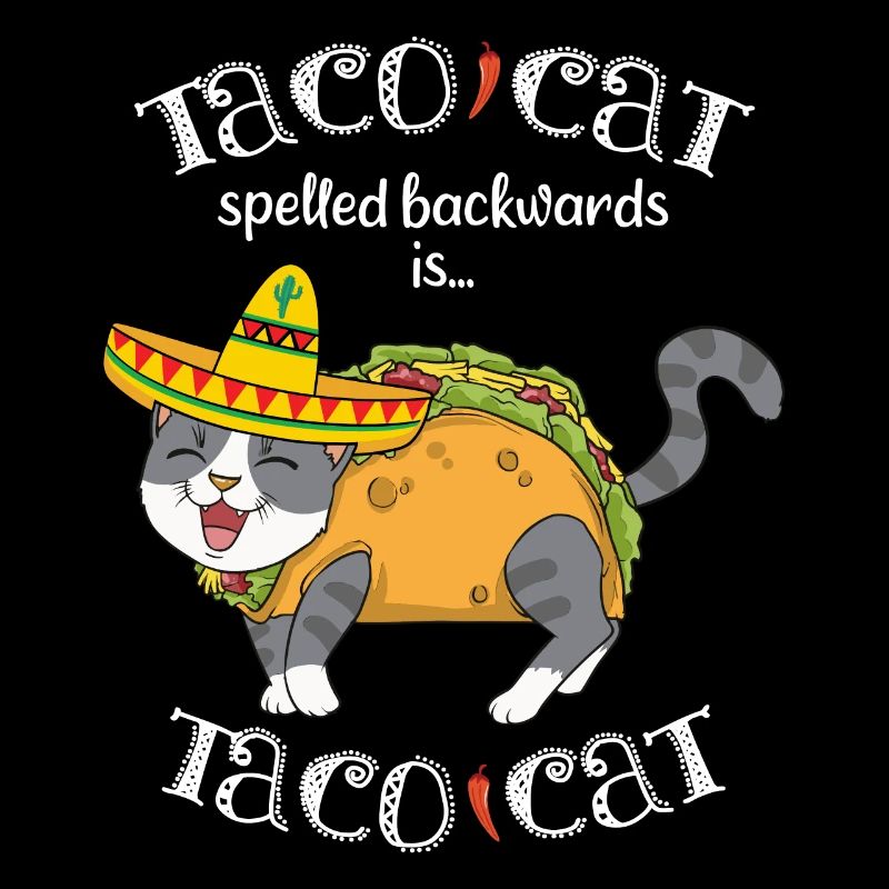 Taco Cat épelé à l'envers et nourriture mexicaine