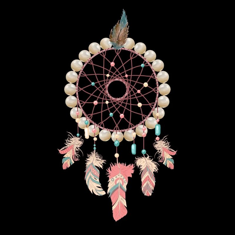 Dream catcher Indian beaded feathers