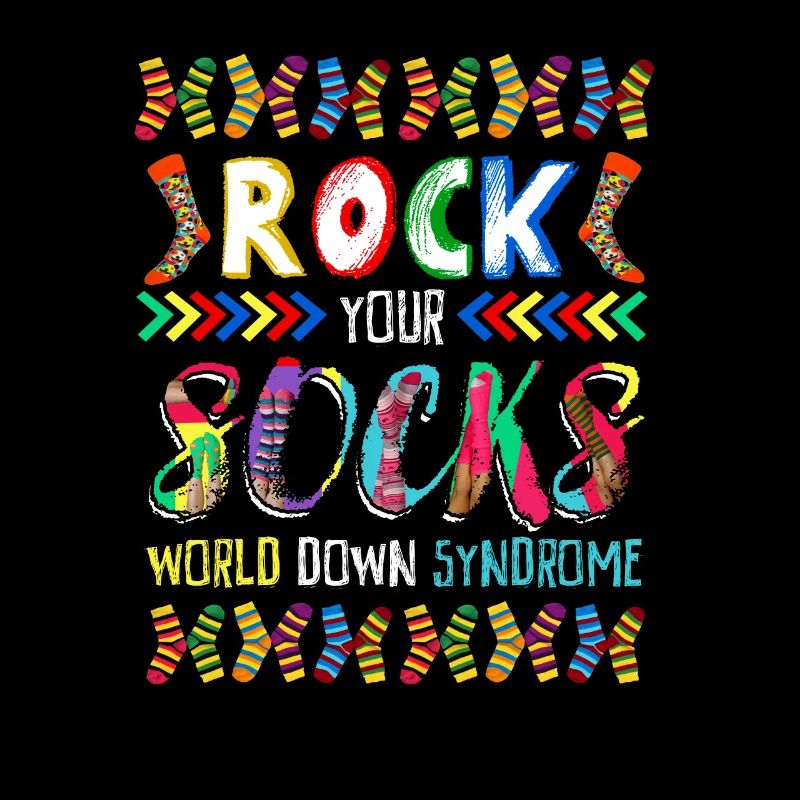 Welt-Down-Syndrom-Tag Rock Socks Awareness