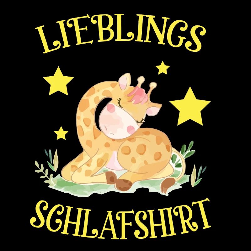 Süße Giraffe schläft Lieblings Schlafshirt Giraffe