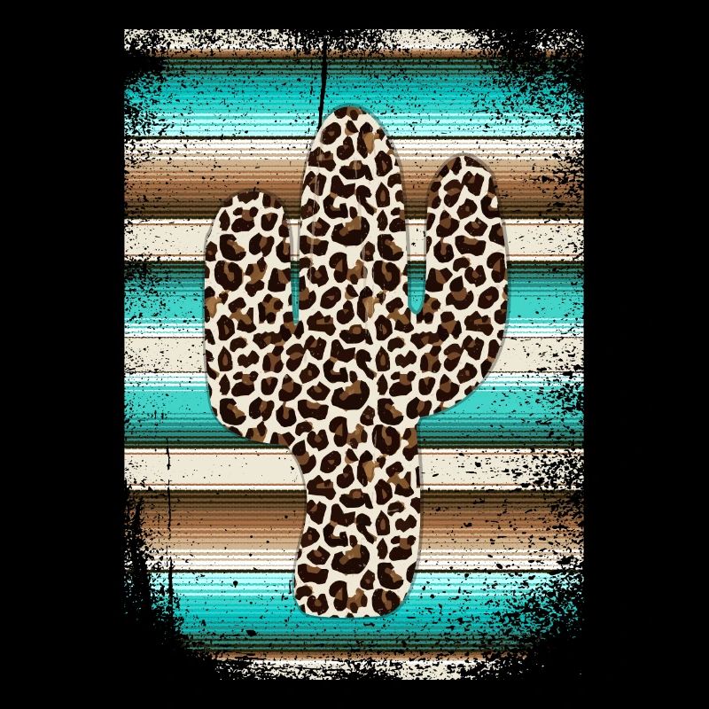 Funny Leopard Cactus Serape Cactus print Turquoise