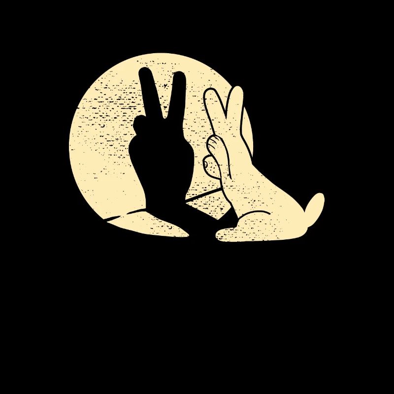 Hase Schatten Peace Zeichen