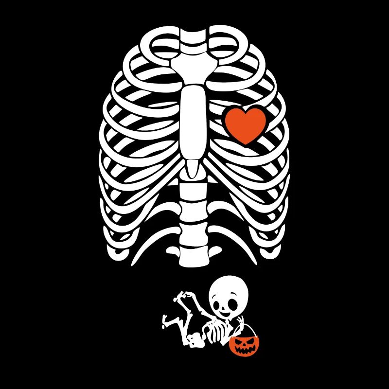Annonce de grossesse Halloween Mère squelette