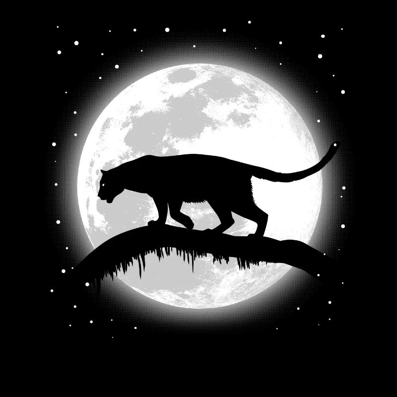 Leopard under the moon