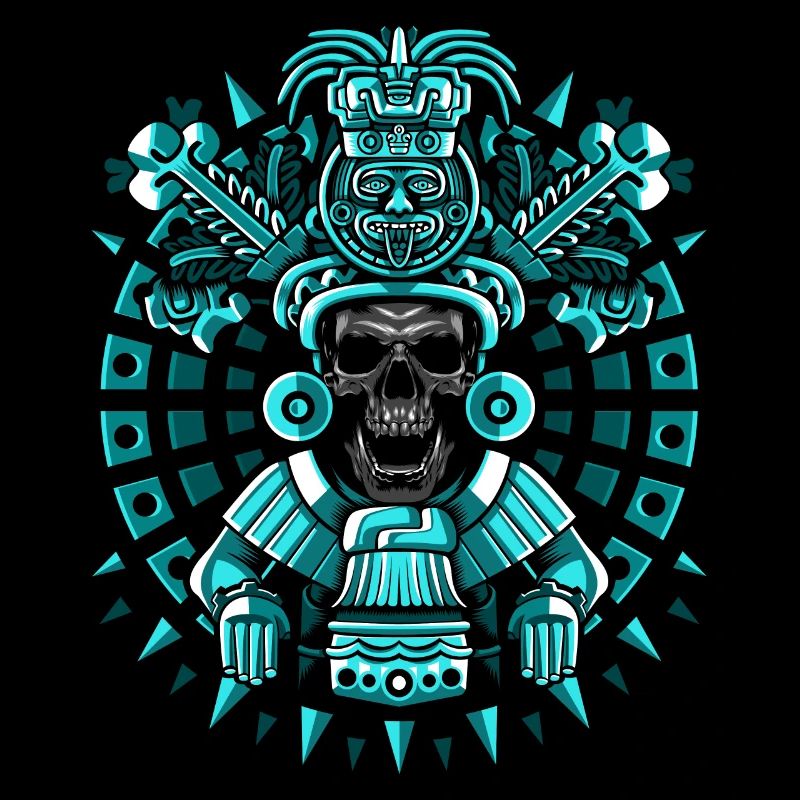 Statue bleue maya