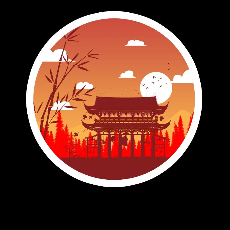 Japanese temple circle