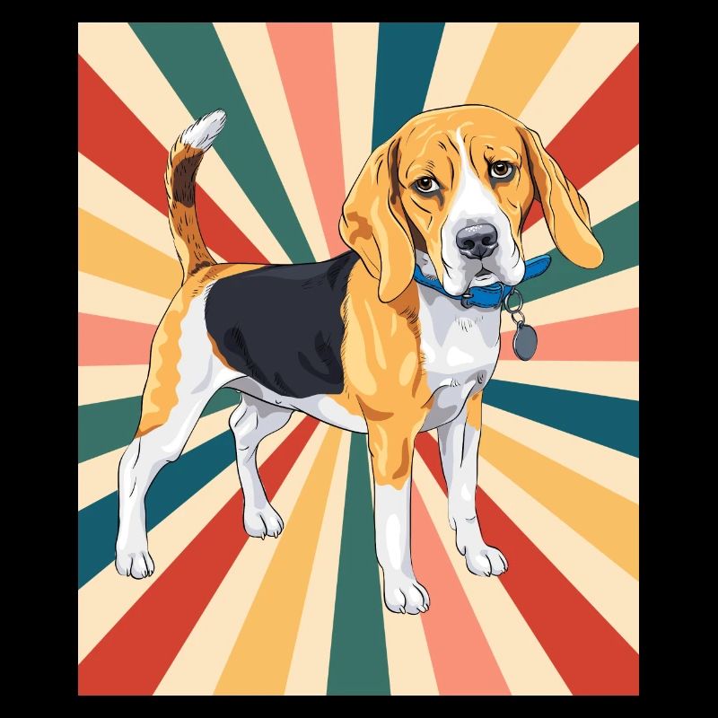 Nette Beagle Hunderasse 80er 90er Jahre Retro Stil Vintage