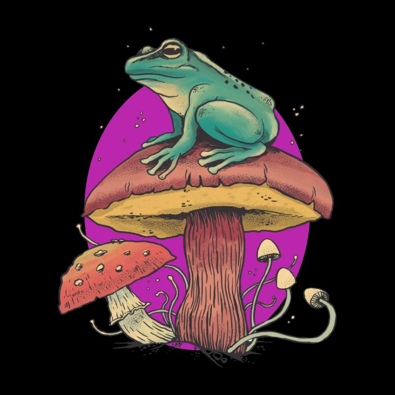Frog On Mushroom