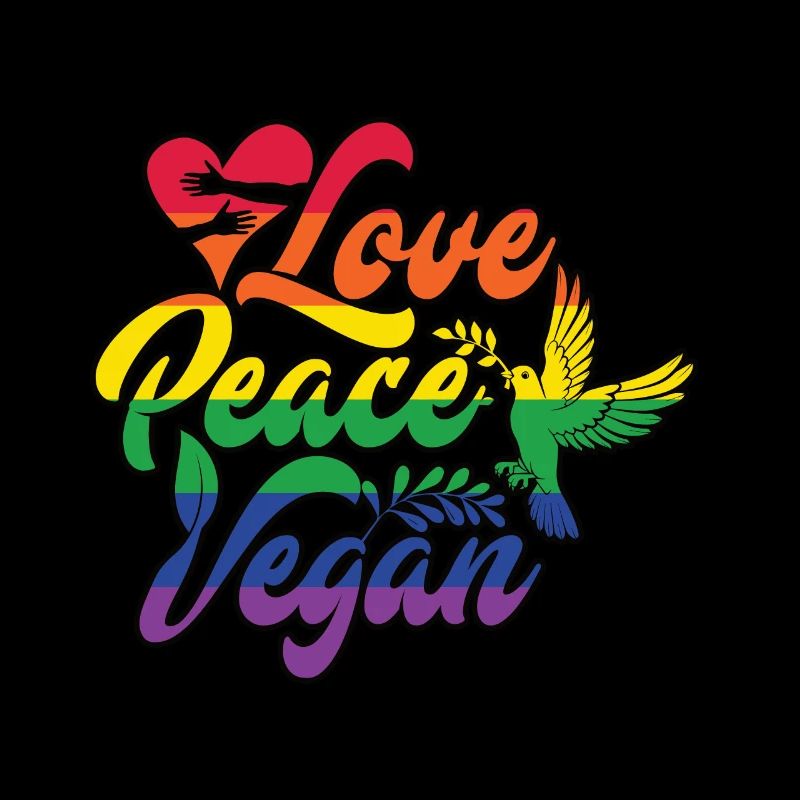 Love Peace Arc-en-ciel végétalien