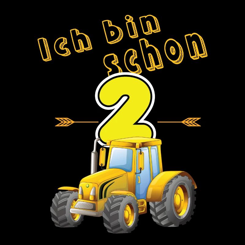 Kinder 2 Geburtstag Junge Trecker Traktor Zwei