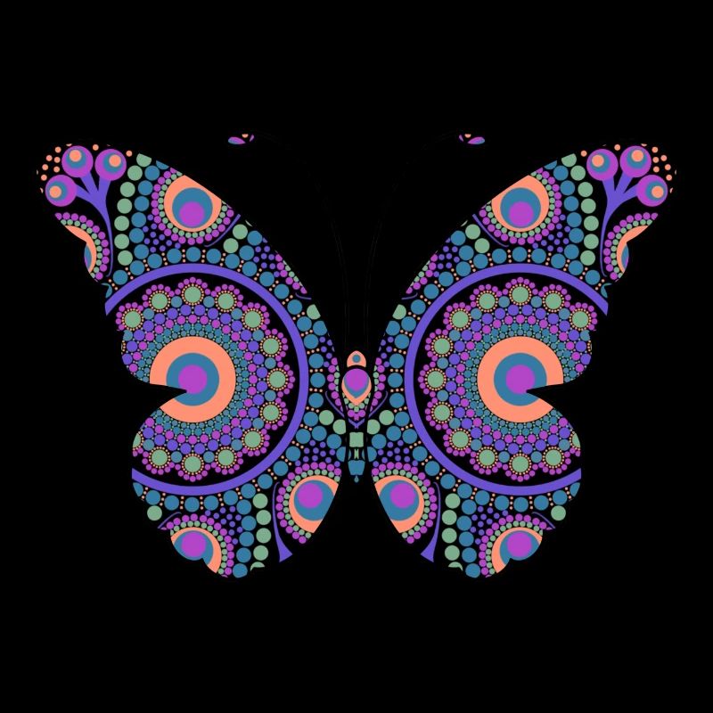 Schmetterling Regenbogen Mandala