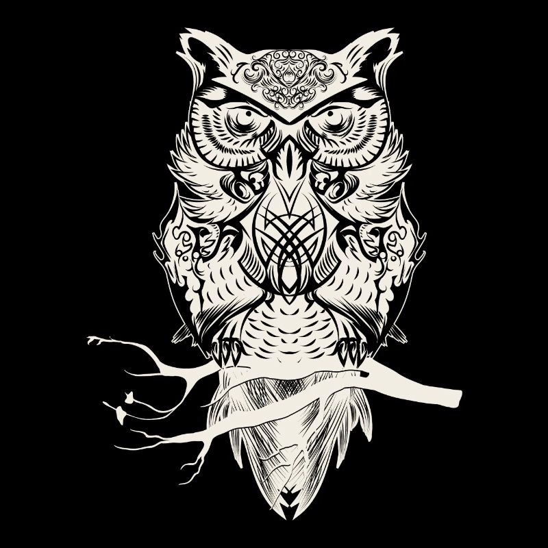 Owl on branch – wisdom, wisdom