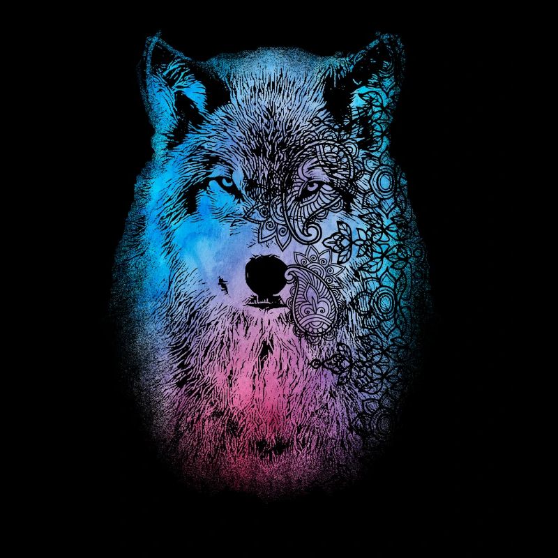 Wolfskopf Mandala Wolf Tier Symbol