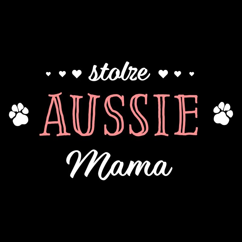 stolze Aussie Mama Hundepfoten Herzen