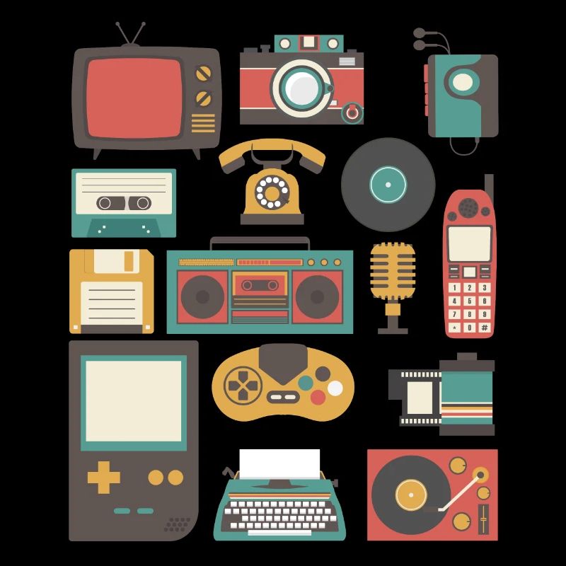 Vintage 90s Technology Old Gadgets TShirt