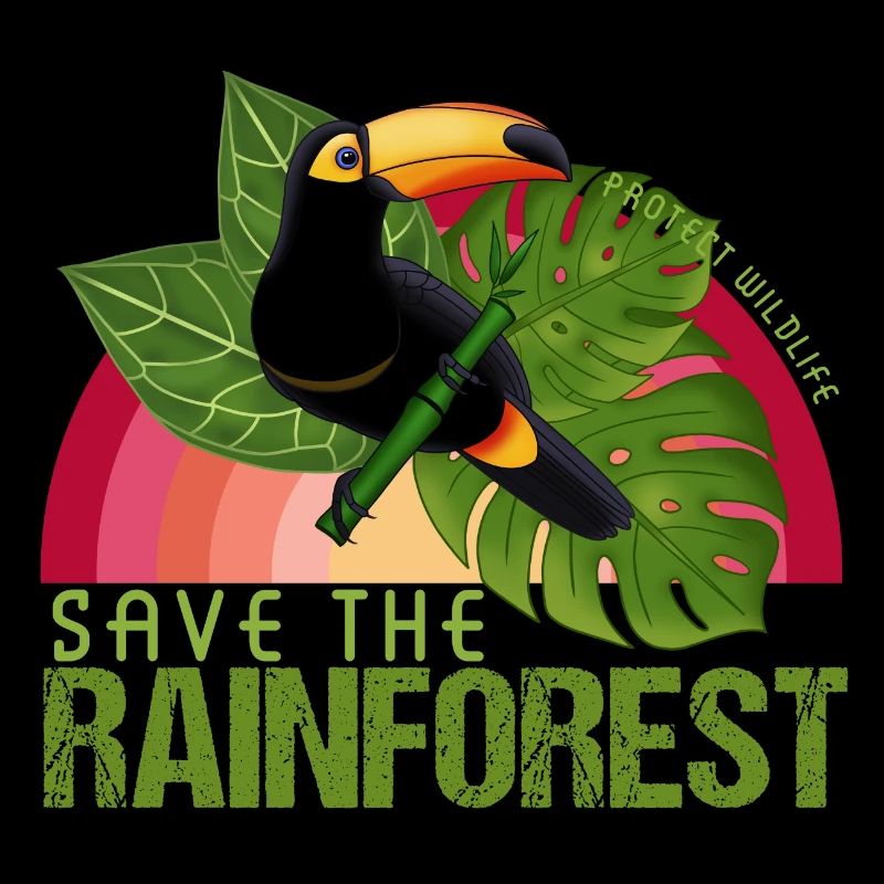 Rettet den Regenwald Umweltschutz Tukan