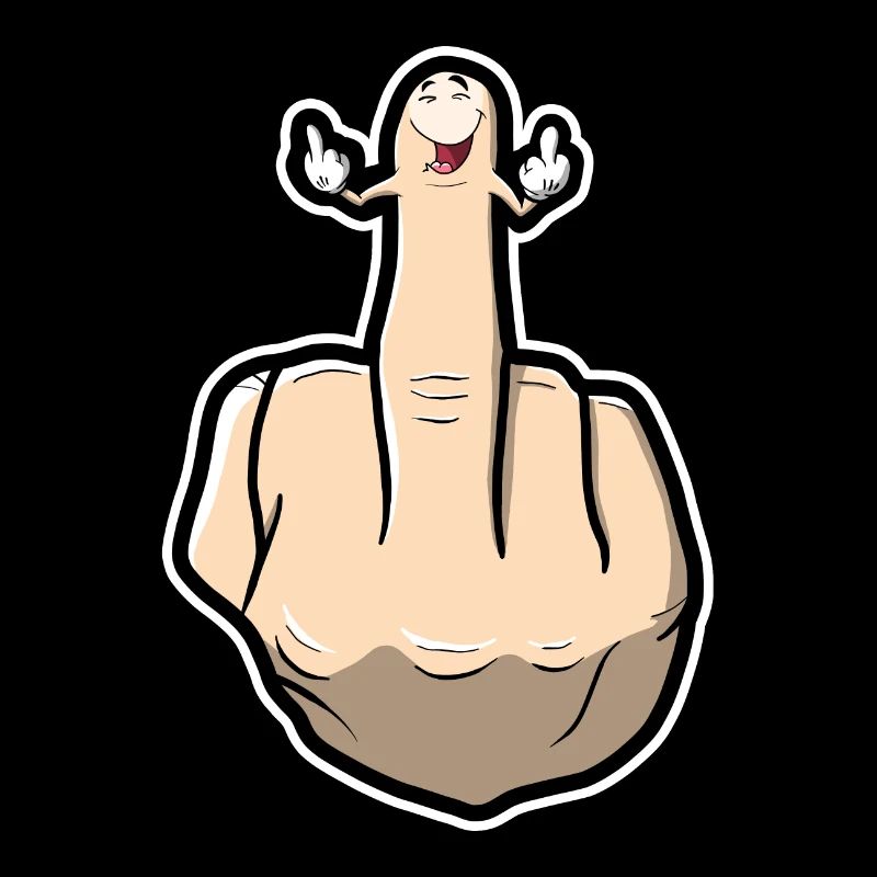 Middle finger shows its middle fingers