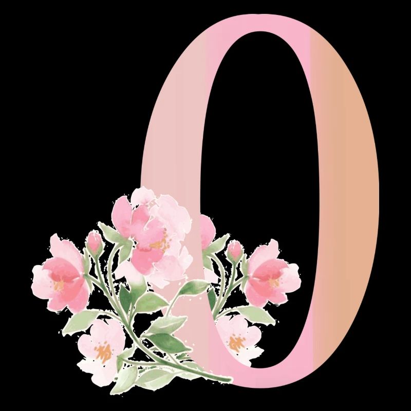 Lettre O avec fleurs