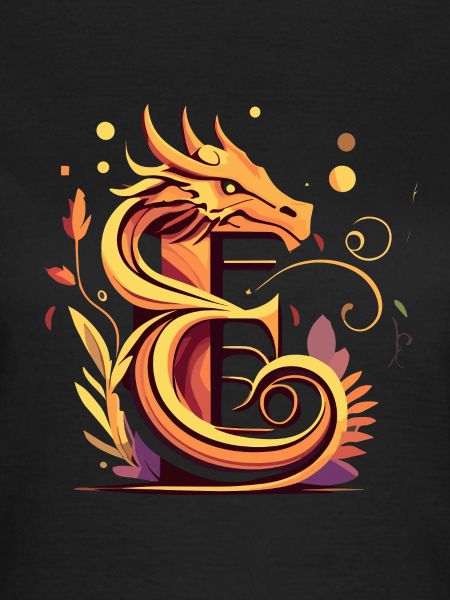 Buchstabe E mit Drache