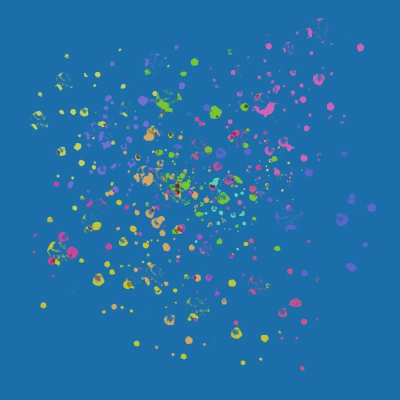 Fireworks splashes colored