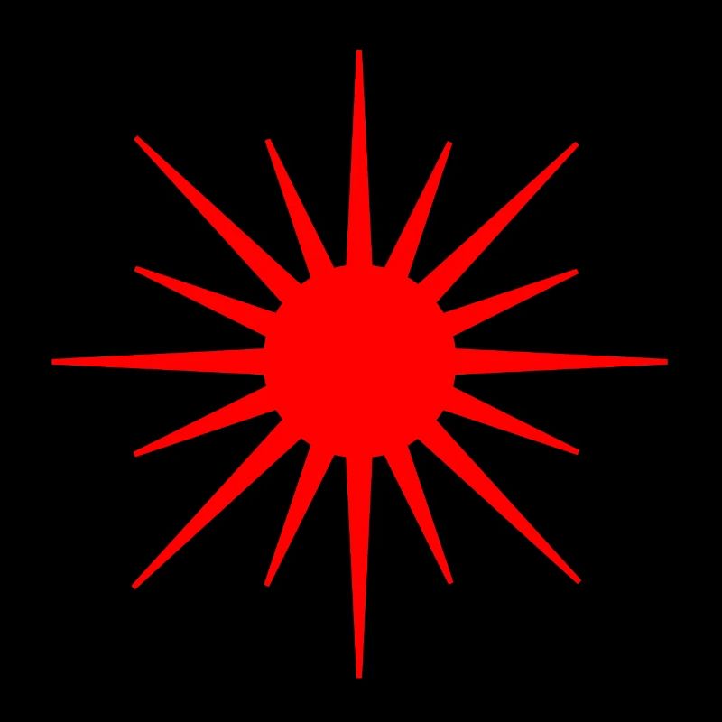 Red sun symbol