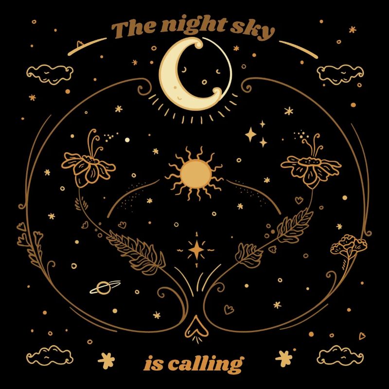 The Night Sky Is Calling Retro Celestial Astronomy