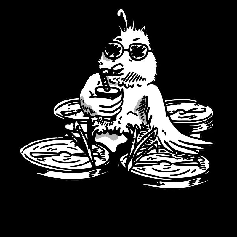 Bird on drone three colors