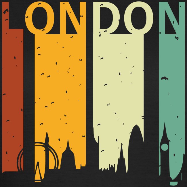 London Retro Stripes Sunset Skyline Vintage London