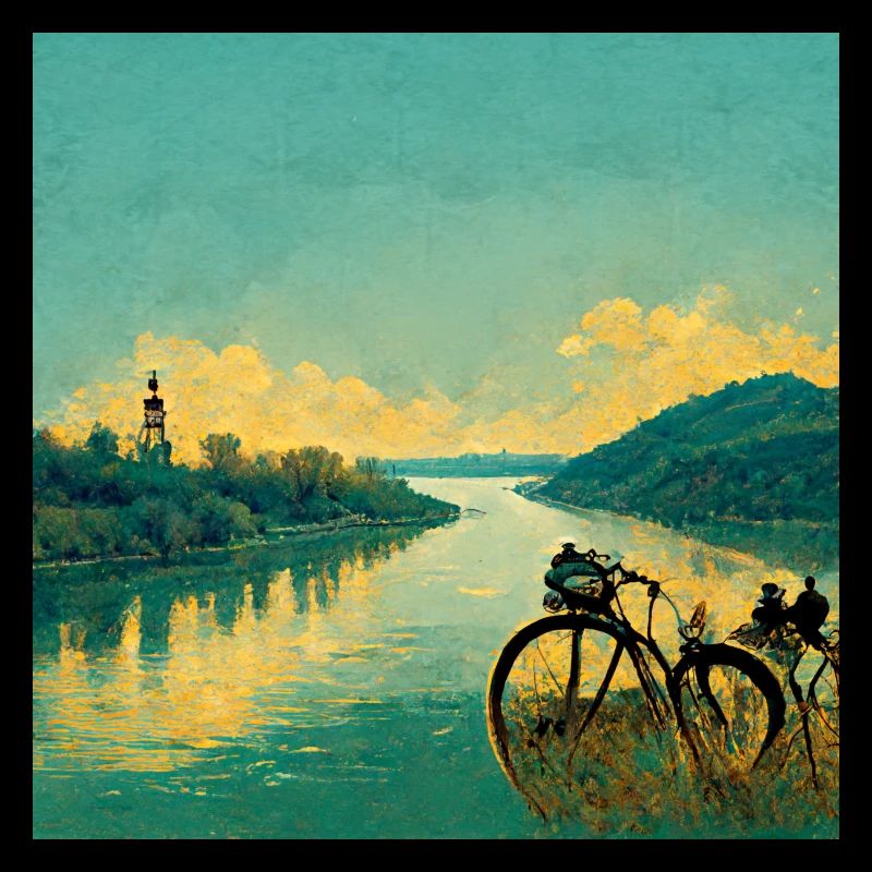 Bicycle River Nature Danube Cycle Path Danube