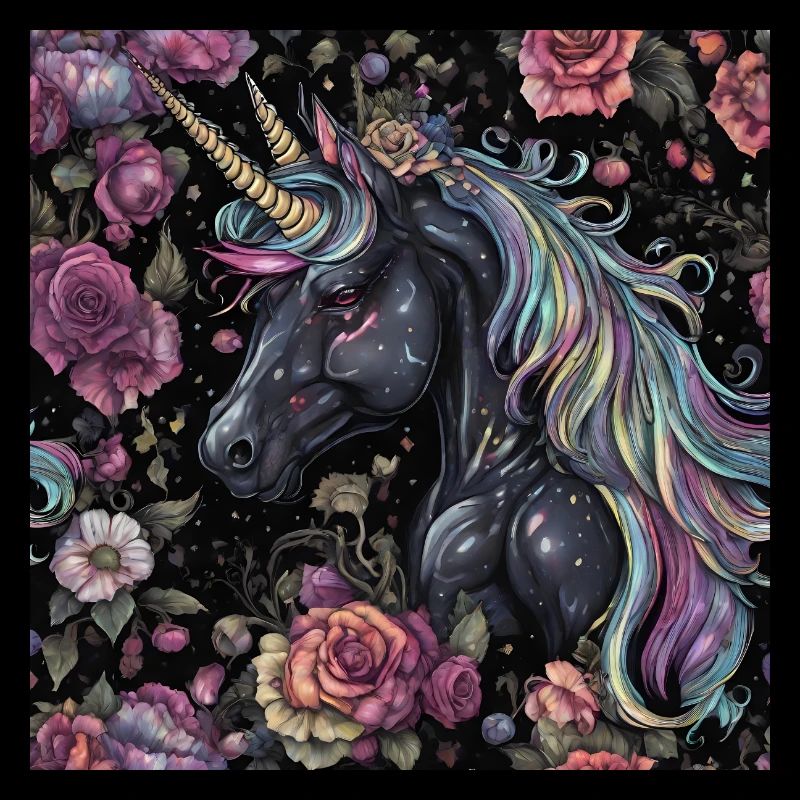 Schwarzes Einhorn Design