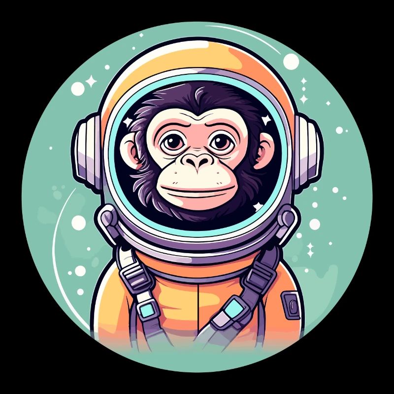 Monkey Astronaut Illustration