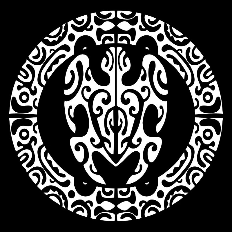 Maori Circle Turtle3 White