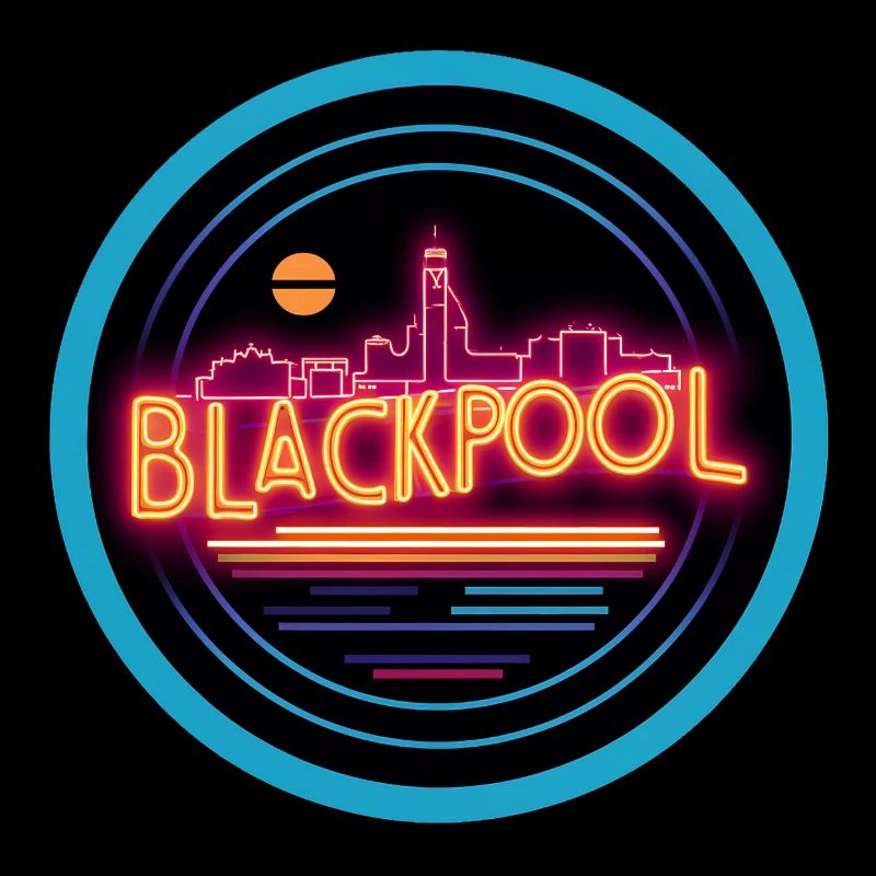 Blackpool - Blackpool Royaume-Uni - Skyline en Synthwave
