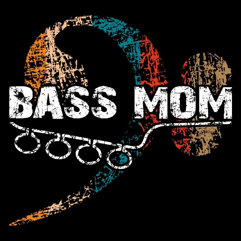 Maman joue de la basse avec une clef de basse vintage