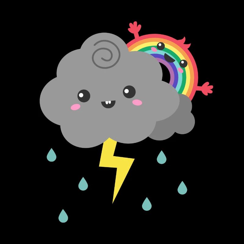 Netter Regenbogen, der sich hinter Gewitterwolke versteckt
