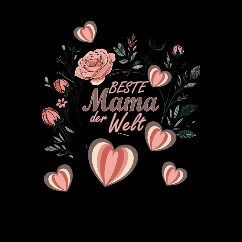 Beste Mutter der Welt, von Herzen mit Blumen