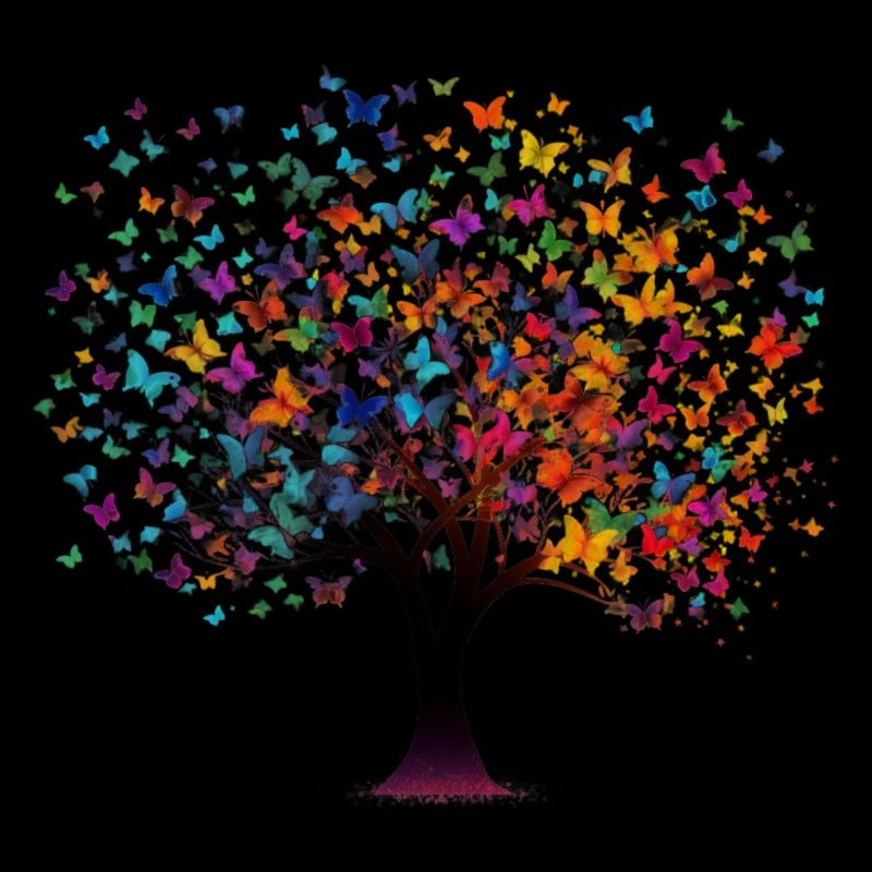 Schmetterlingsbaum Bunte Schmetterlinge Fliegen