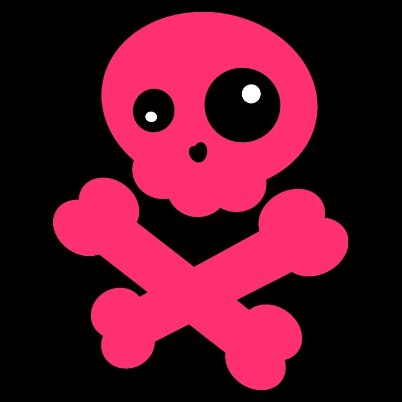 Pink skull with bone