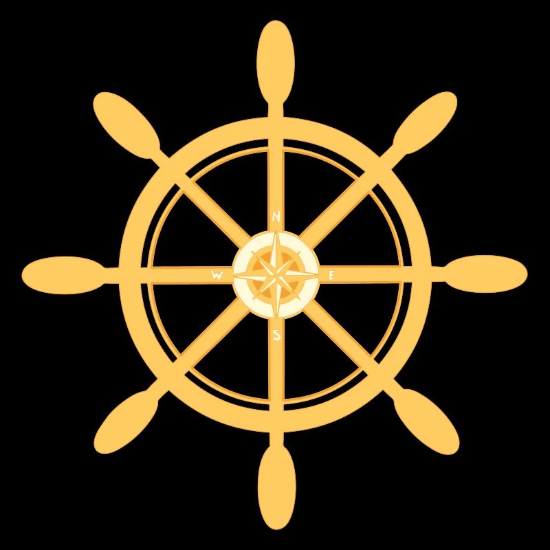 Ship wheel Ship steering wheel with cardinal directions